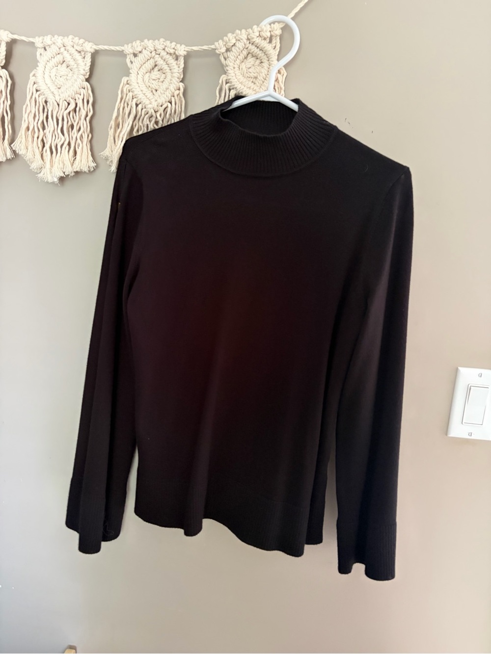 Rio and Rian Black Mock Neck Women’s Sweater